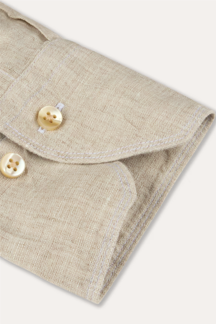 Slimline Linen Shirt Light Beige