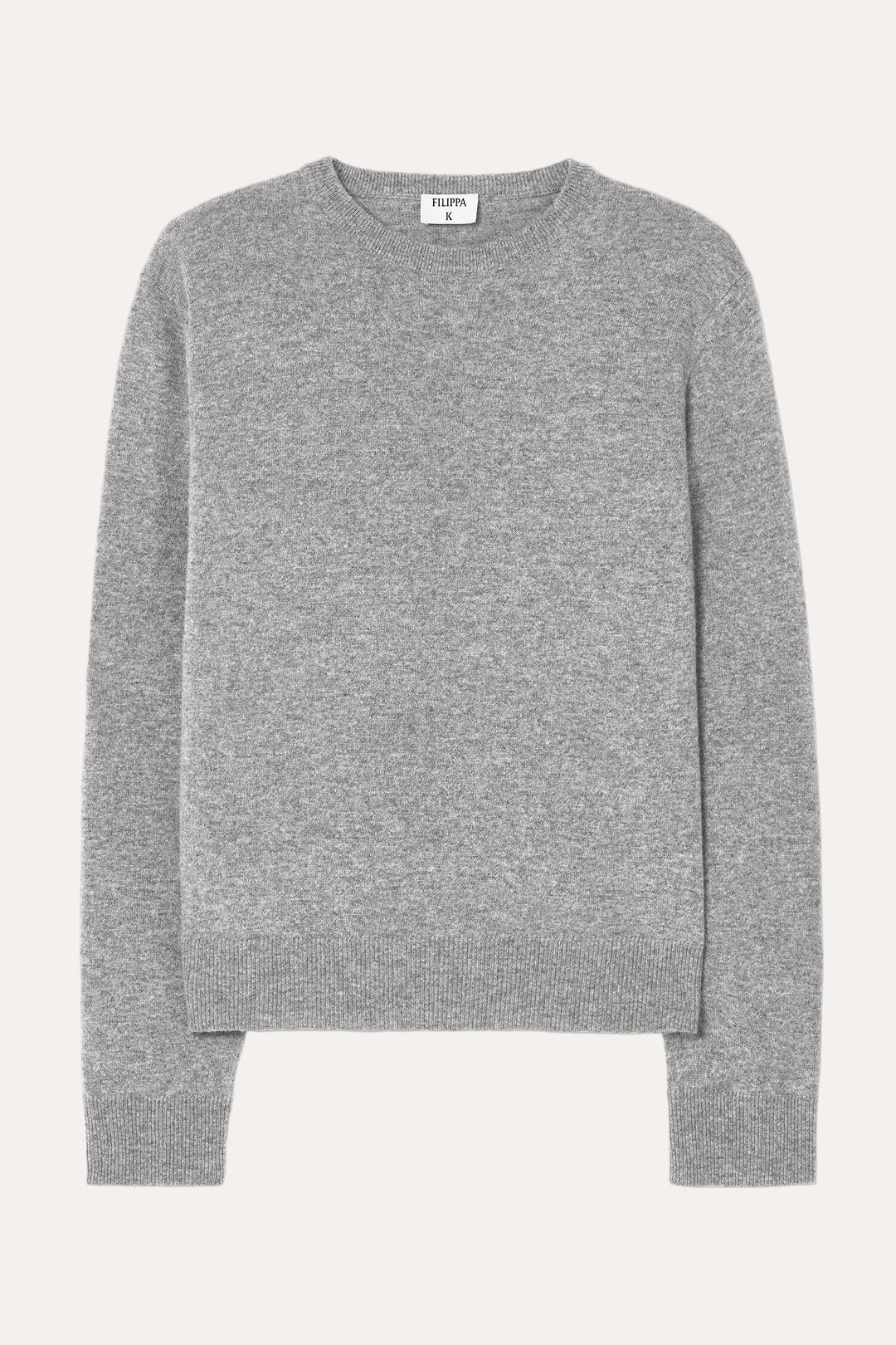 Soft Wool Crewneck Sweater Grey Melange – packshot
