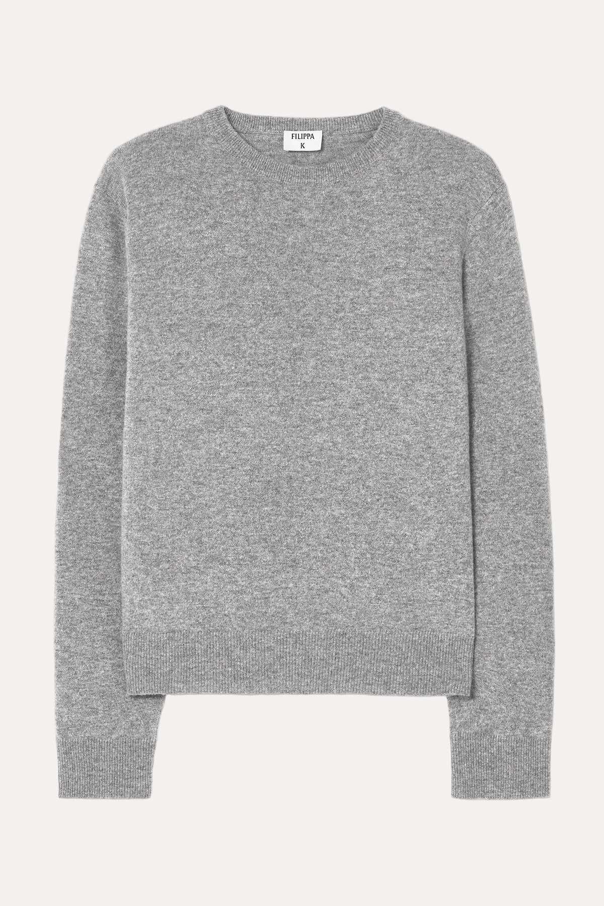 Soft Wool Crewneck Sweater Grey Melange – packshot