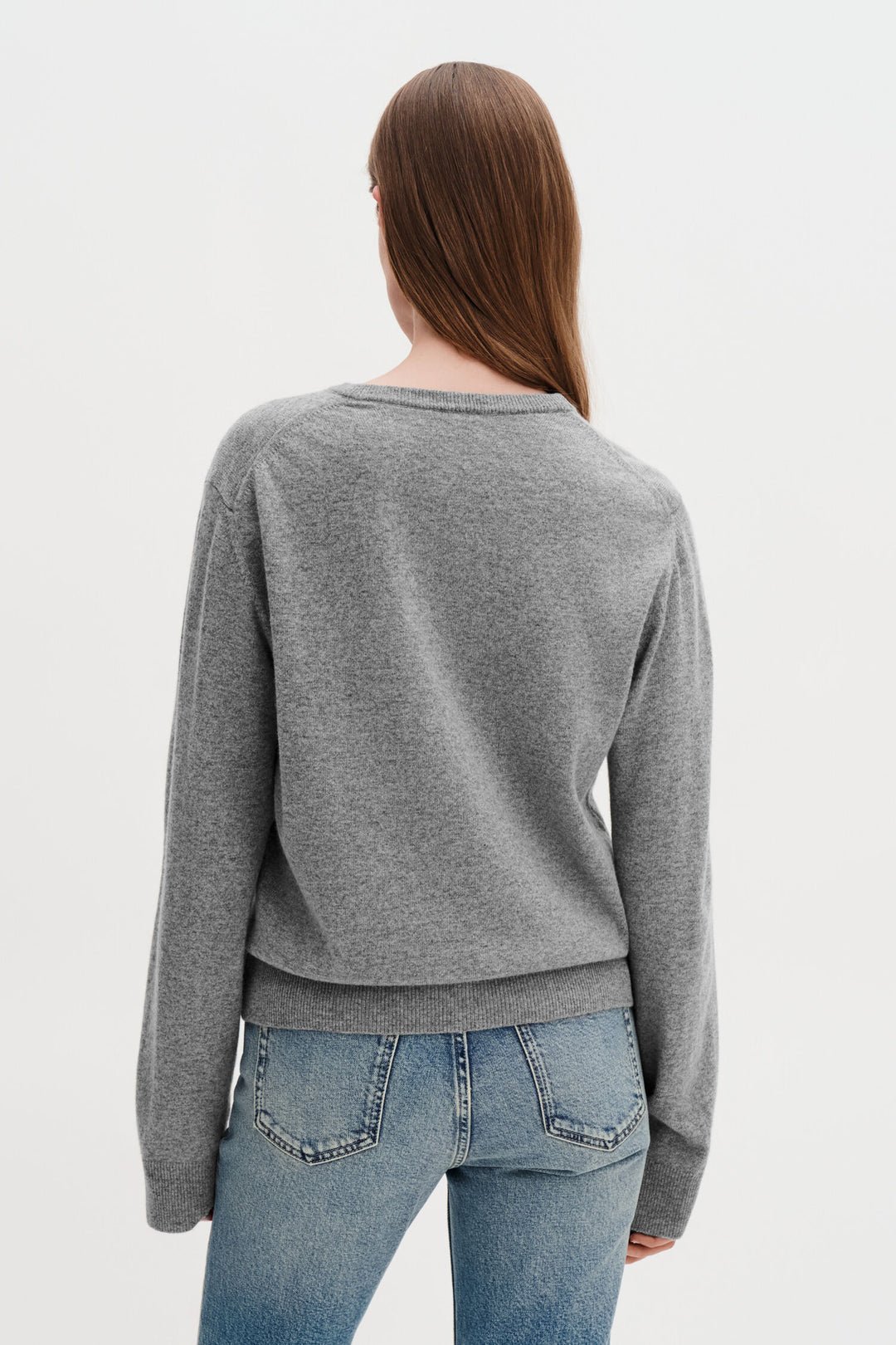 Soft Wool Crewneck Sweater Grey Melange