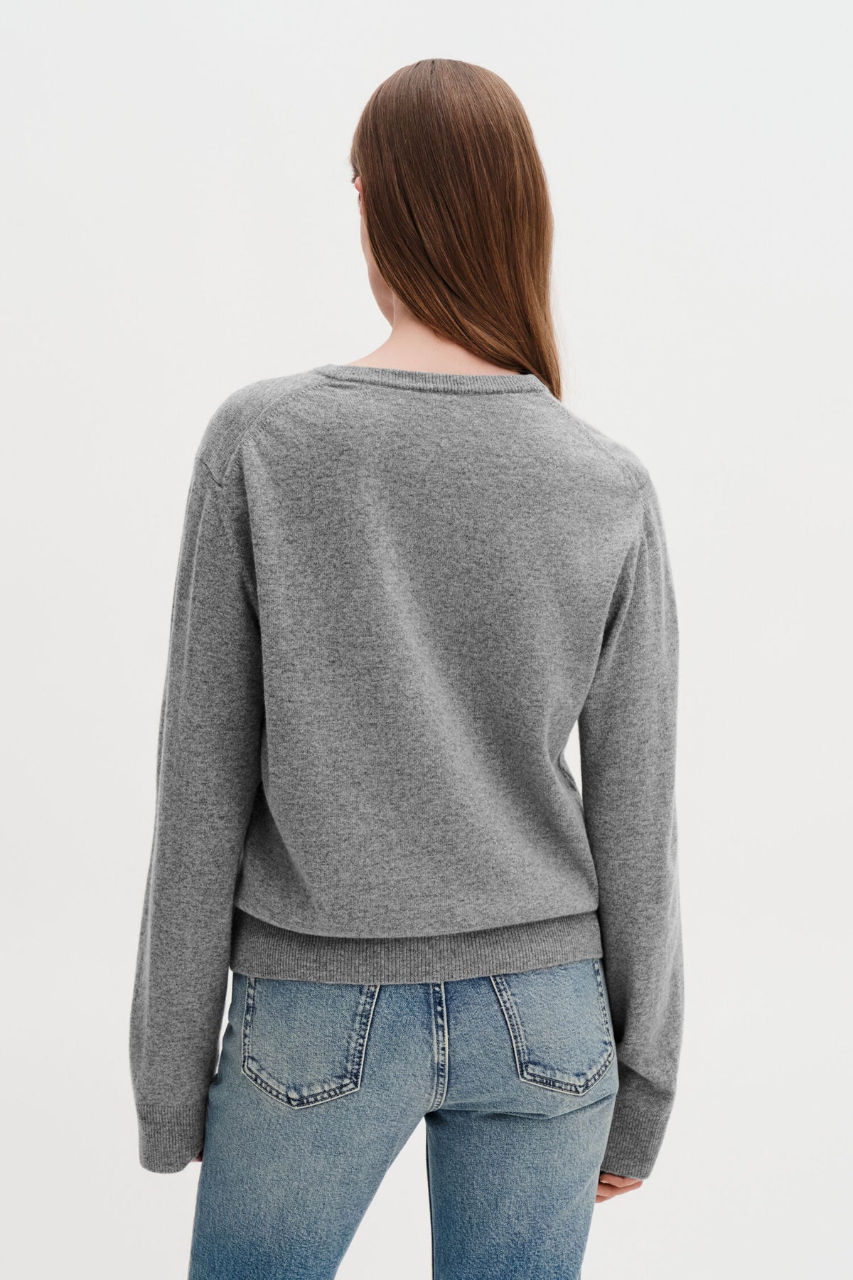 Soft Wool Crewneck Sweater Grey Melange