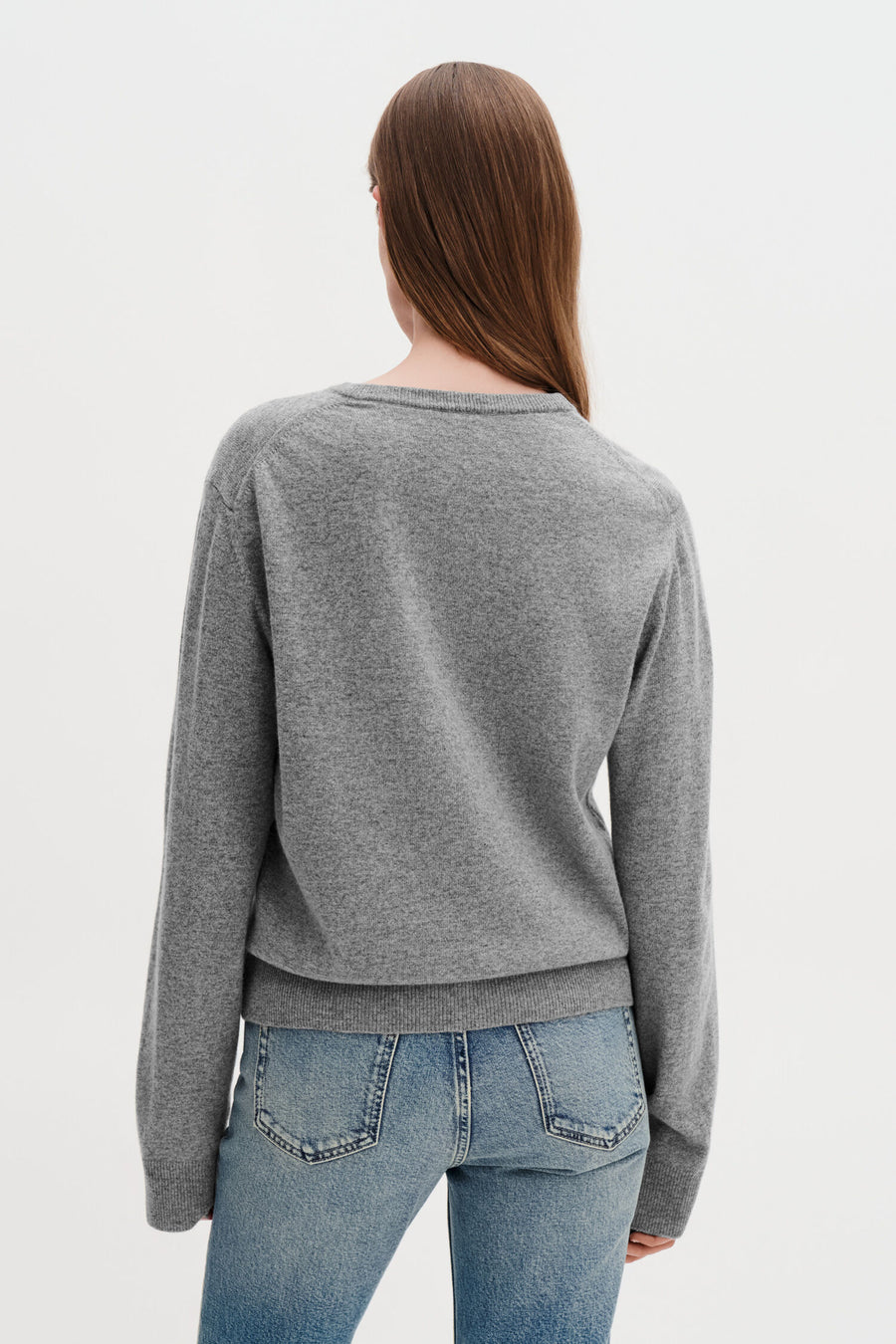 Soft Wool Crewneck Sweater Grey Melange