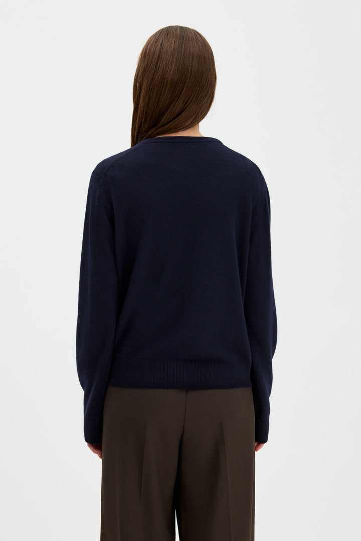 Soft Wool Crewneck Sweater Navy