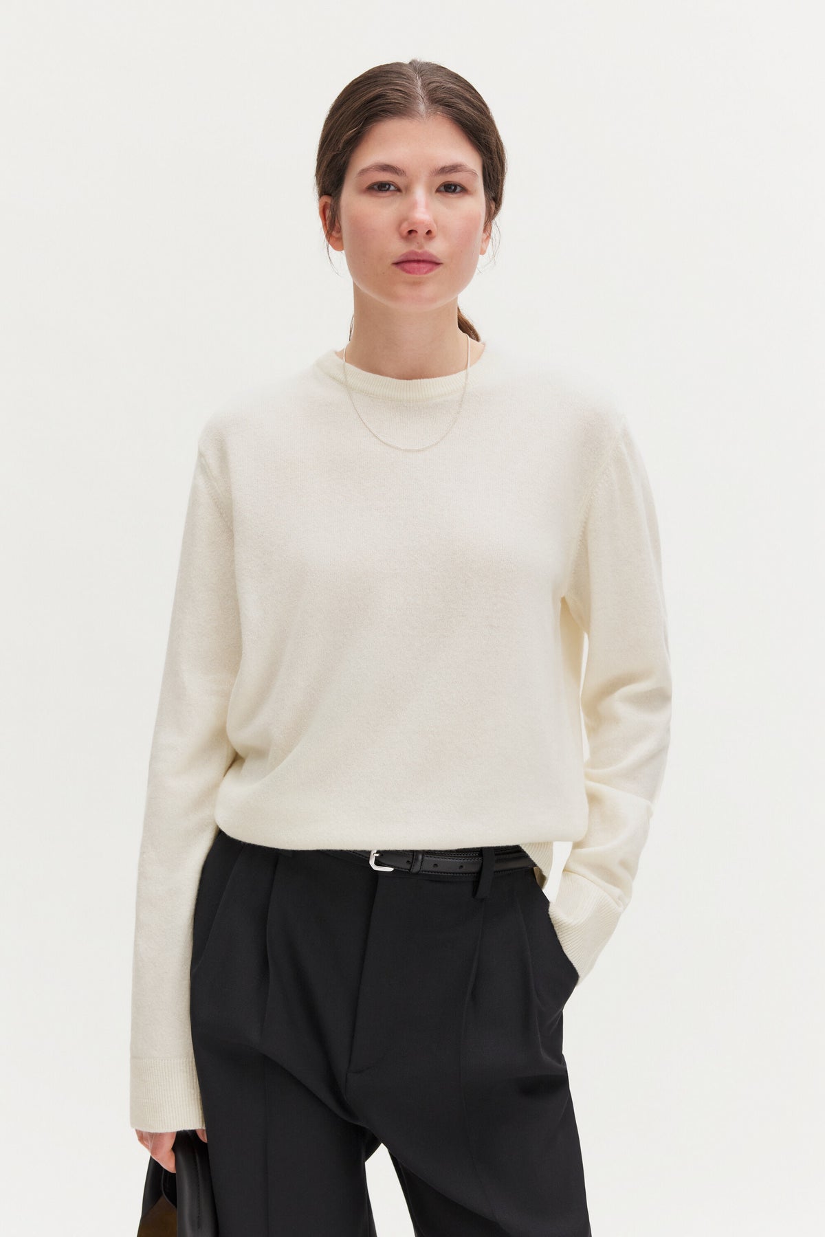 Soft Wool Crewneck Sweater Off-White