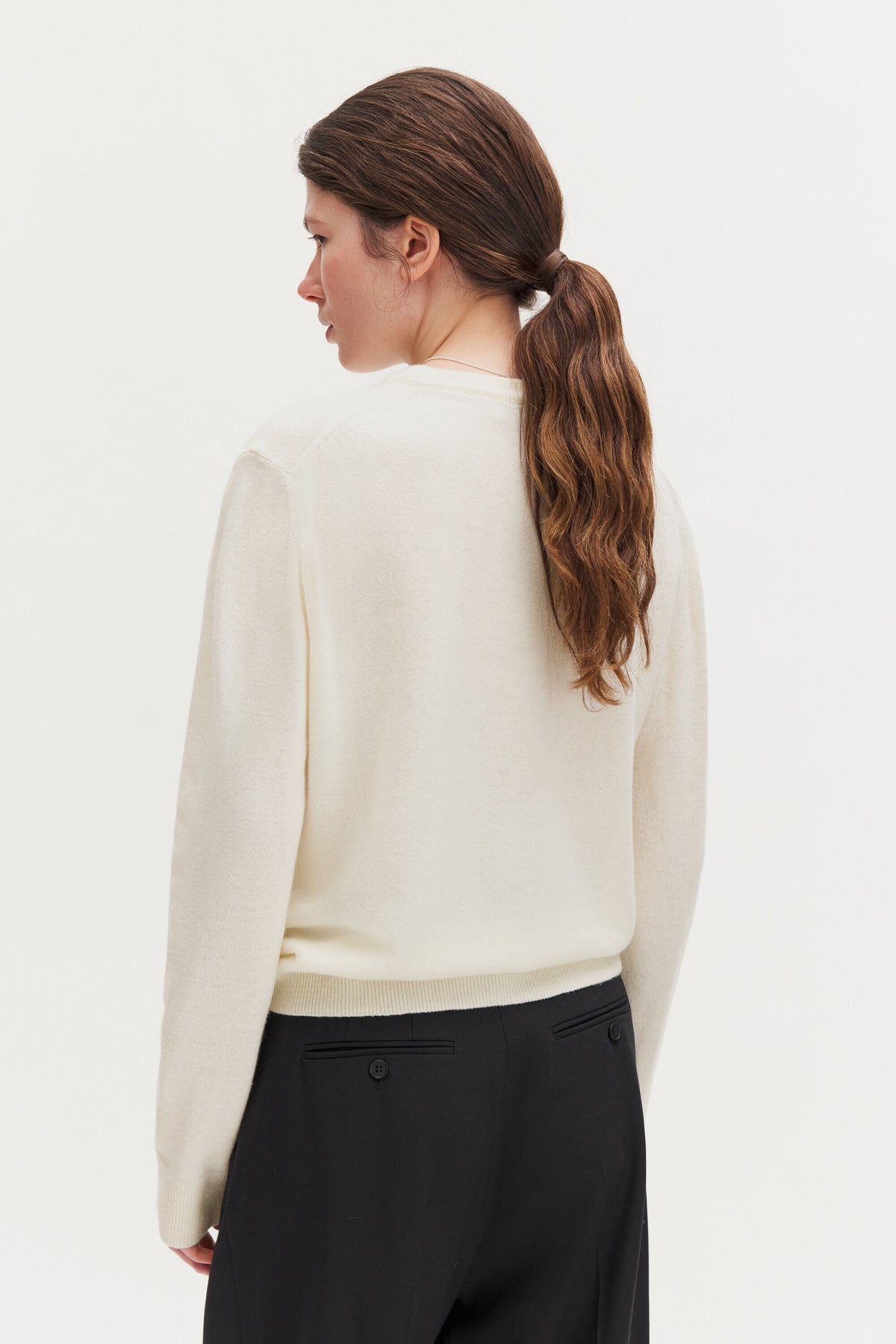 Soft Wool Crewneck Sweater Off-White