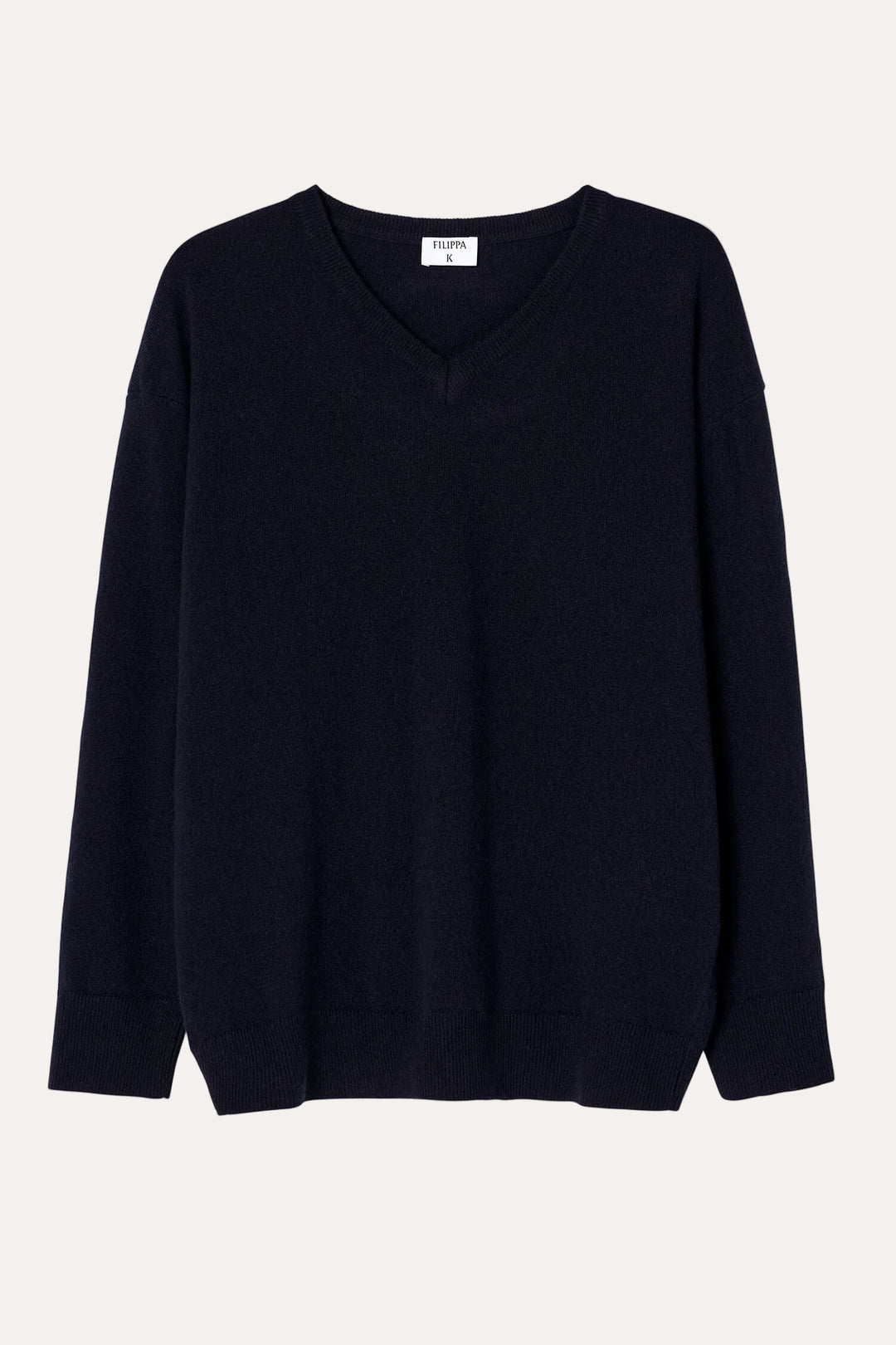 Soft Wool V-Neck Sweater Navy – packshot