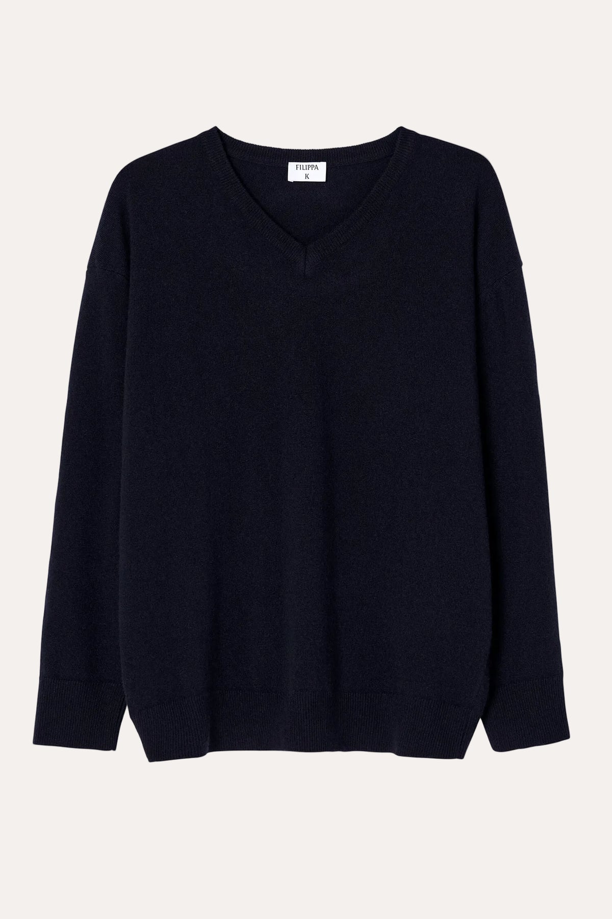 Soft Wool V-Neck Sweater Navy – packshot