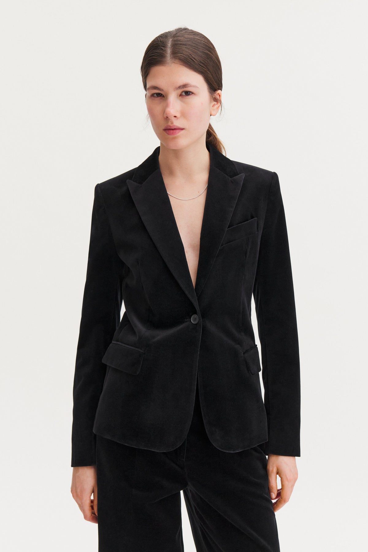 Sasha Velvet Blazer - Black