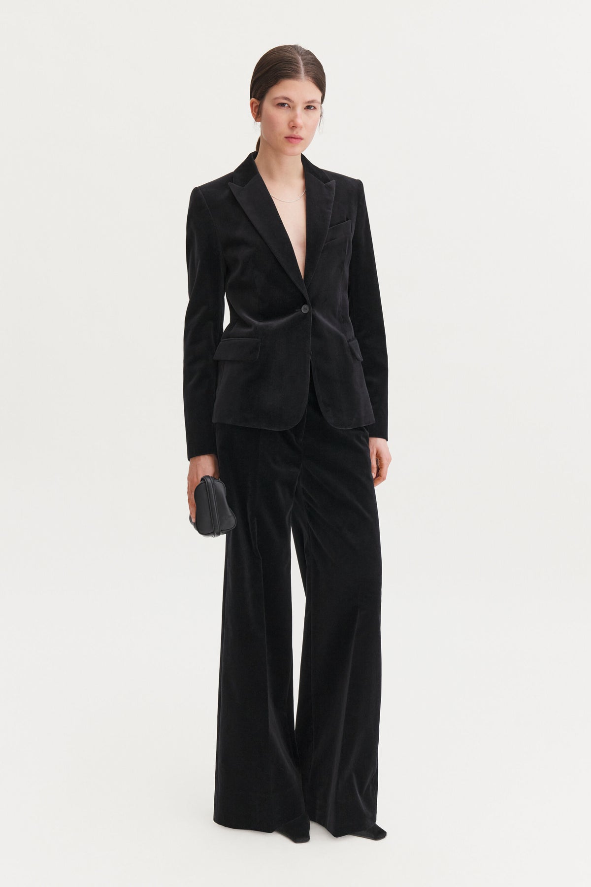 Sasha Velvet Blazer - Black