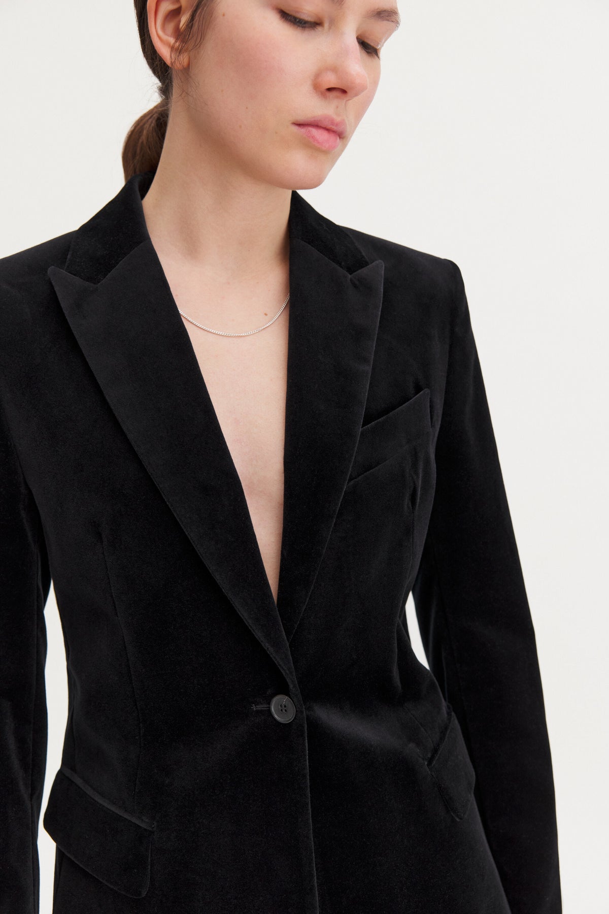 Sasha Velvet Blazer - Black
