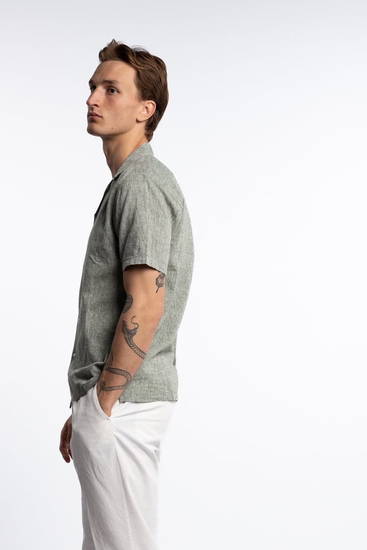 Casual Linen Blend Resort S/S Army