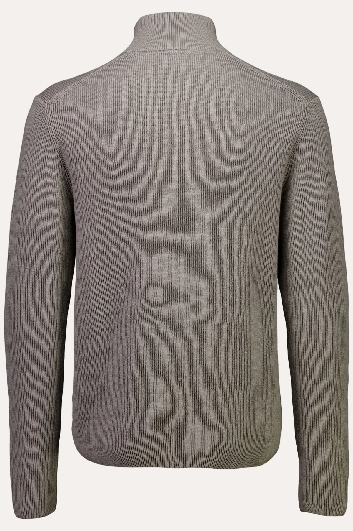 Half Zip Rib Knit Grey Stone - packshot bakfra