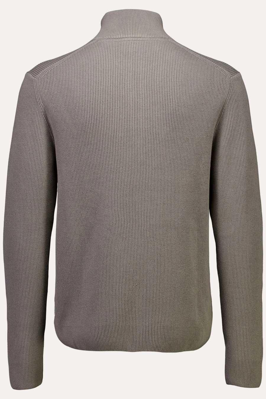 Half Zip Rib Knit Grey Stone - packshot bakfra