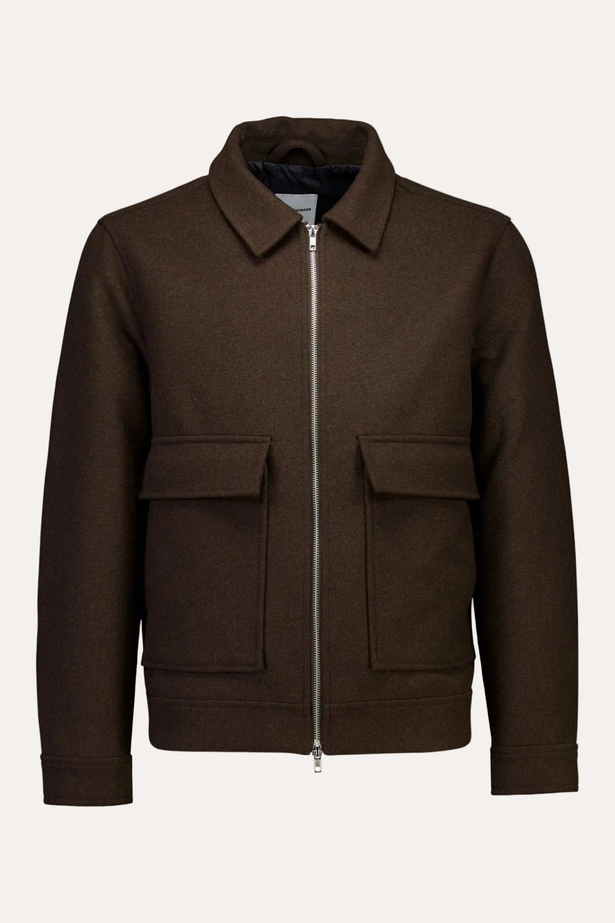 Lindbergh Wool Blend Jacket Dark Brown Melange - packshot