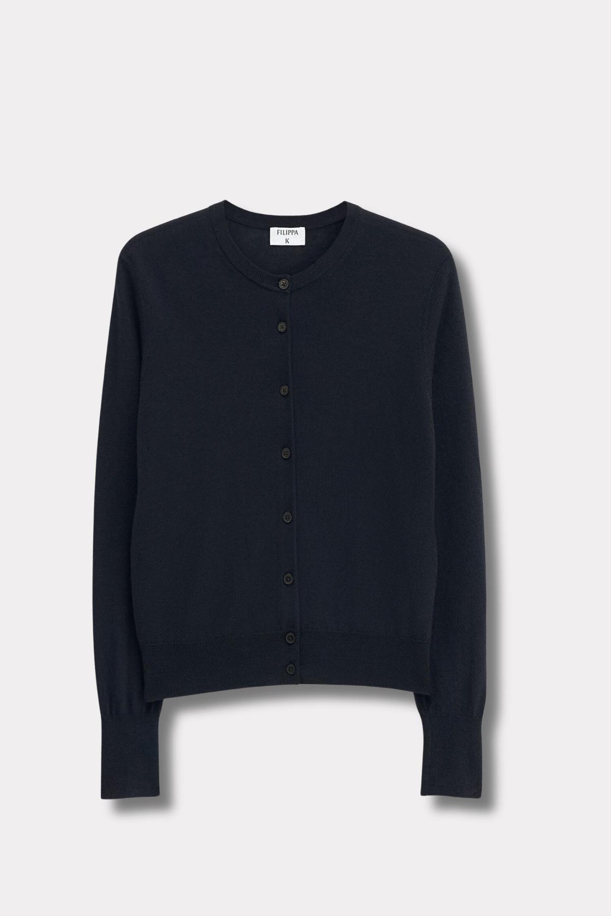 Merino Short Cardigan- Black