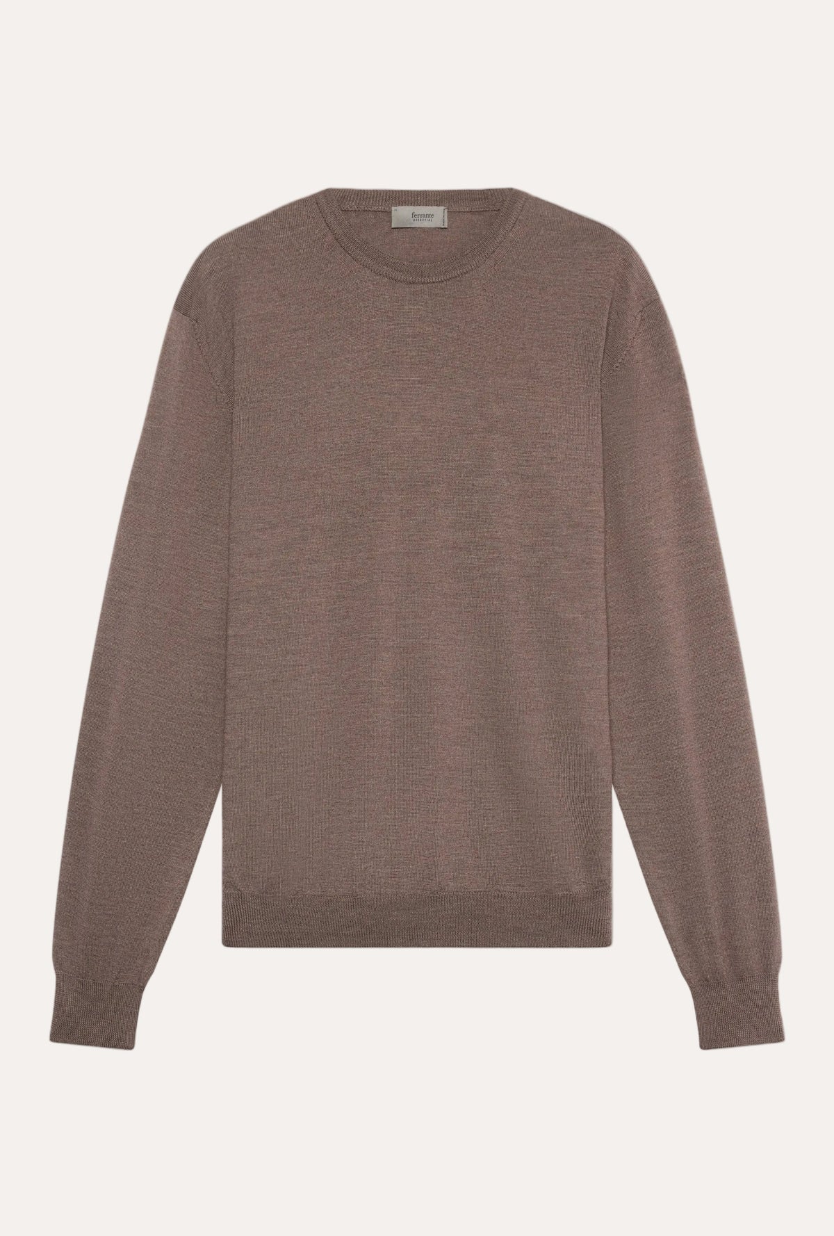 Crew Neck Merino Wool Sweater Brown