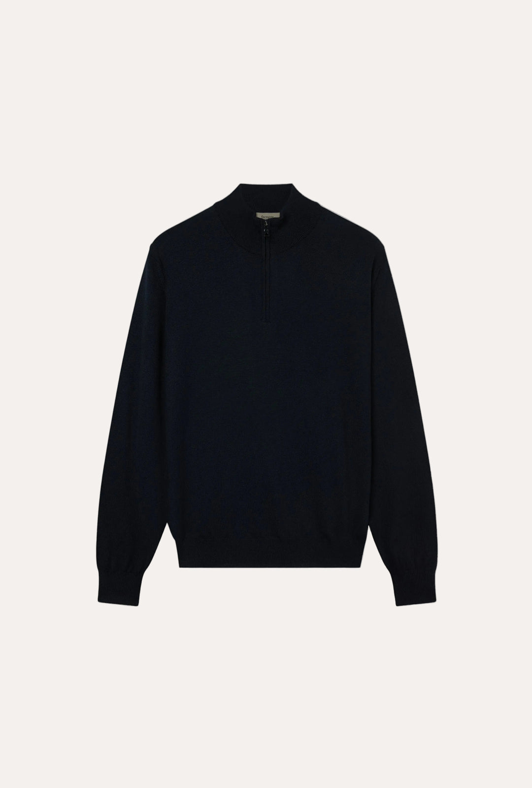 Merino Wool Half Zip Navy – frontvisning