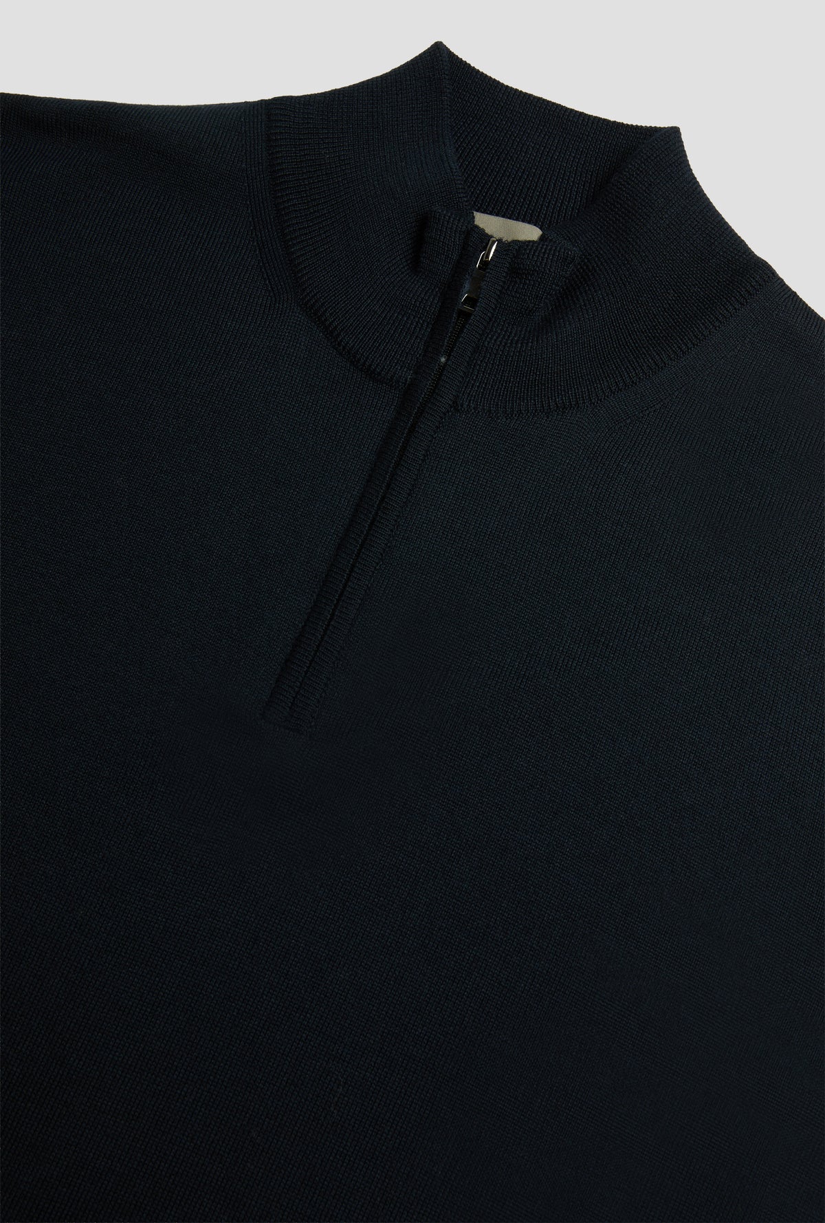 Merino Wool Half Zip Navy – bakvisning