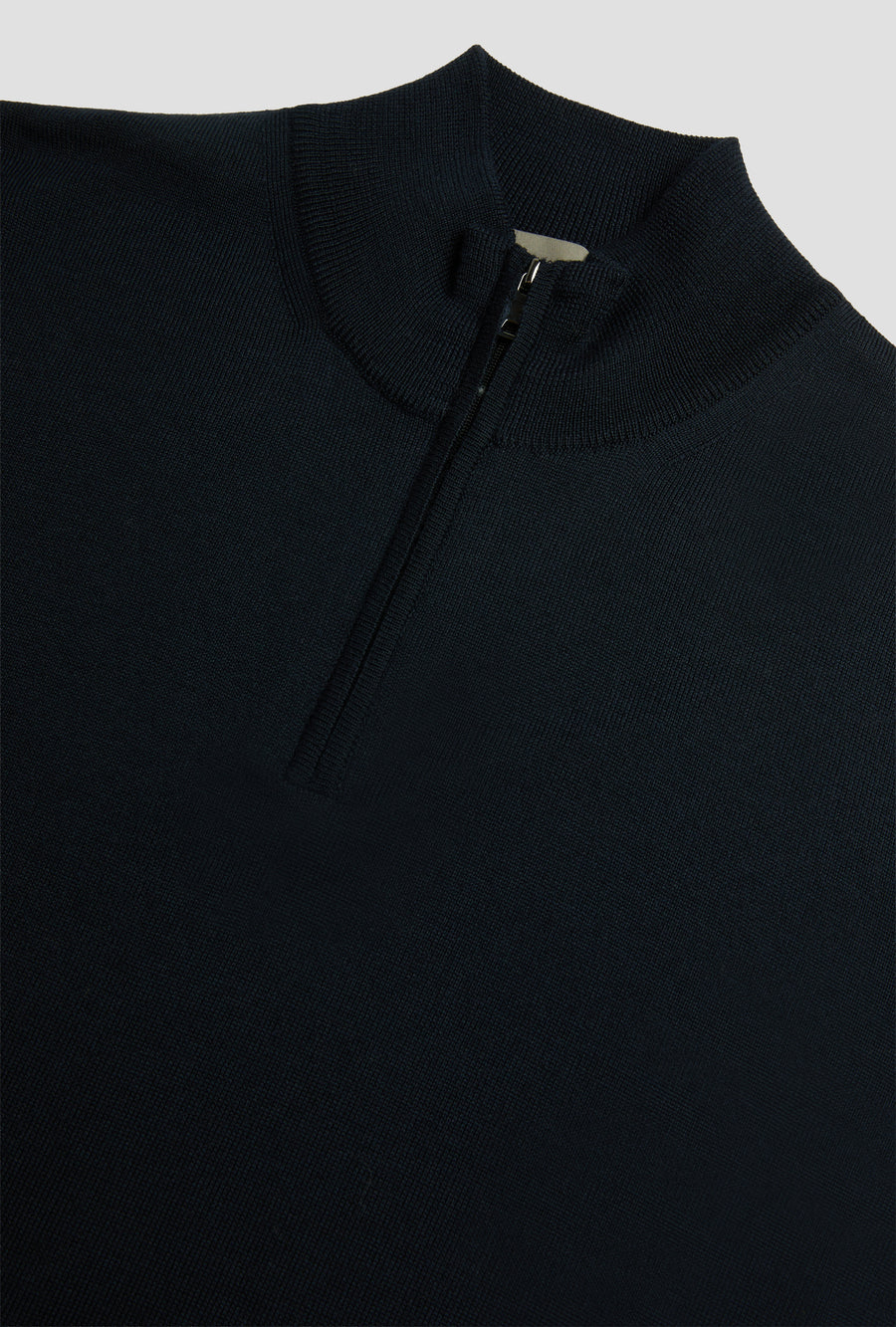 Merino Wool Half Zip Navy – bakvisning