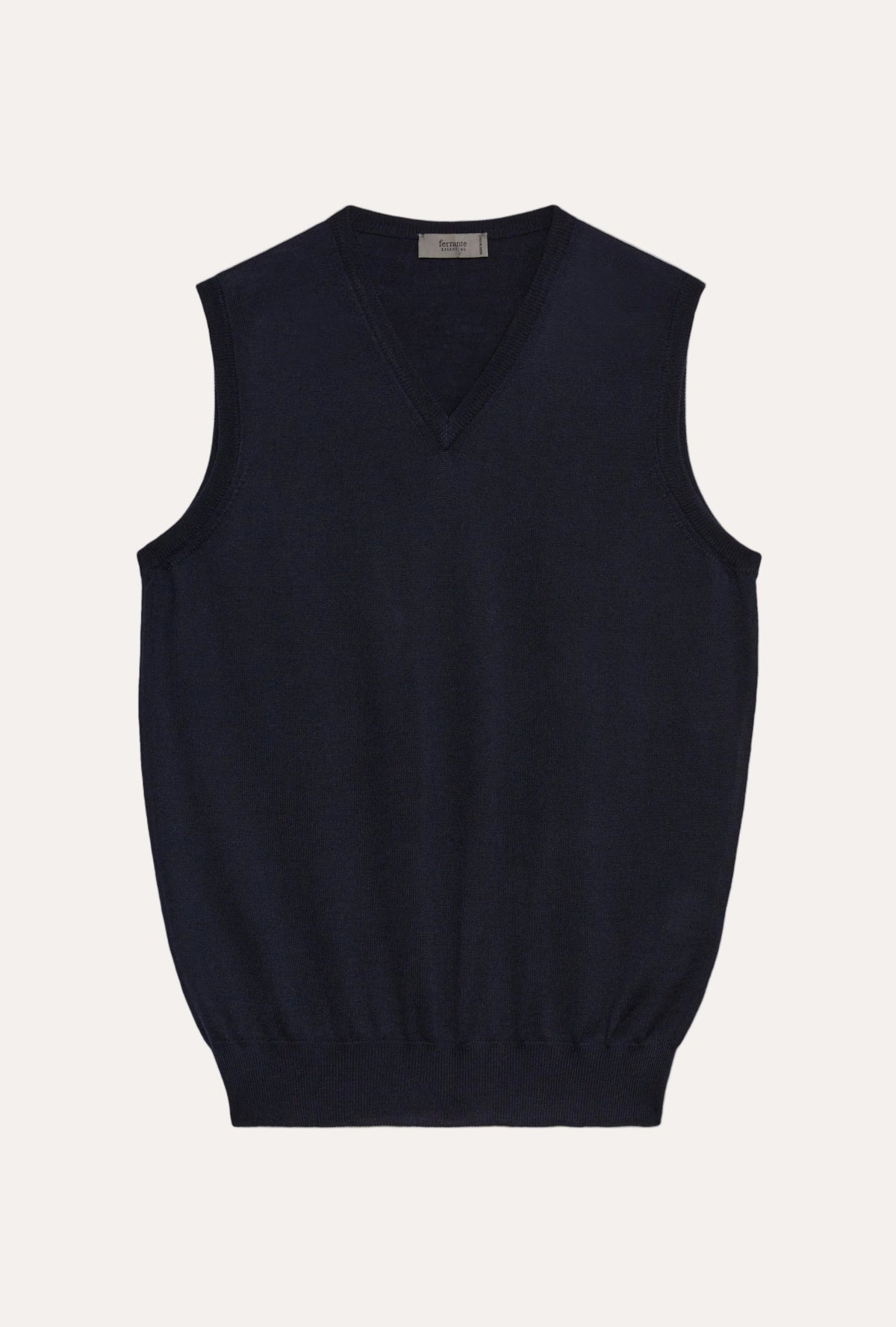 Pullover Vest Merino Wool Navy