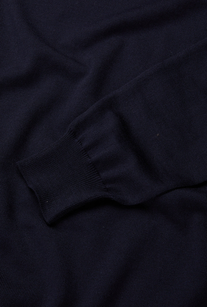 Merino Wool Turtleneck Navy – bakvisning
