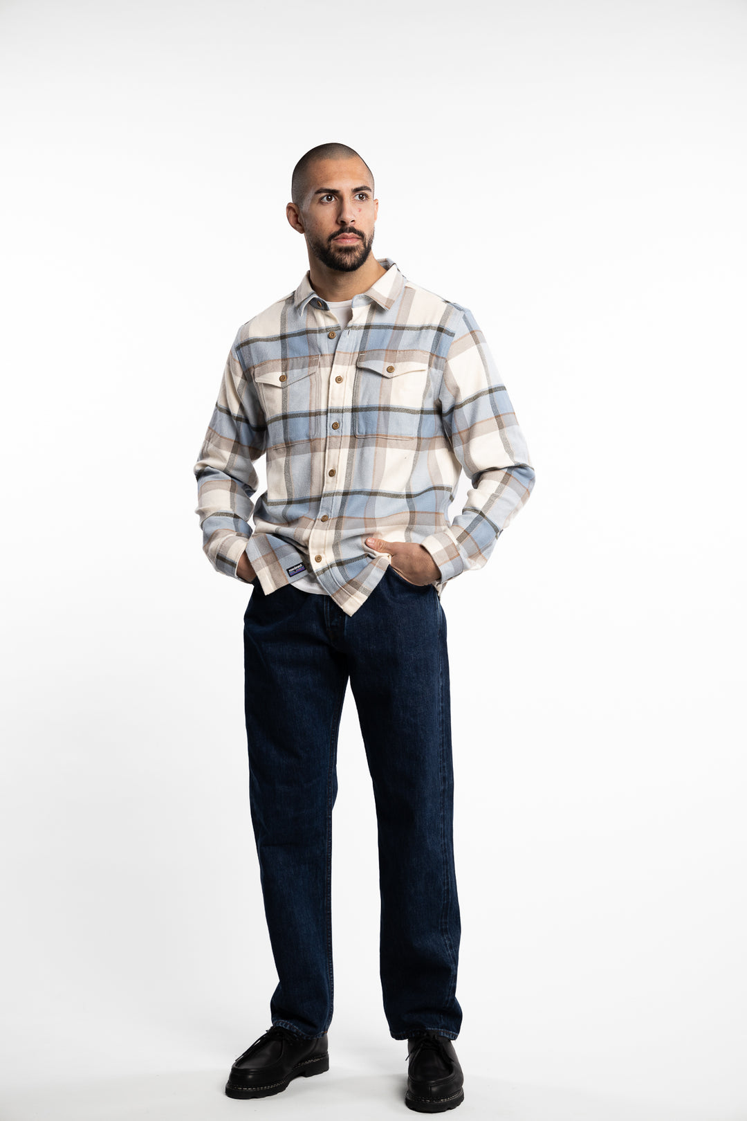 M Fjord Flannel Shirt Sunrise Ridge: Natural