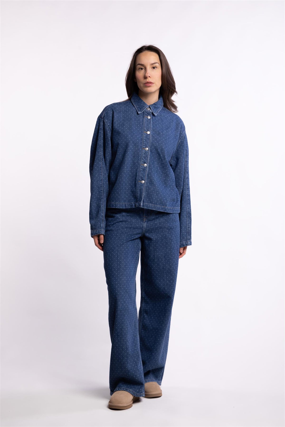 Marley shirt - Mid Blue Dot