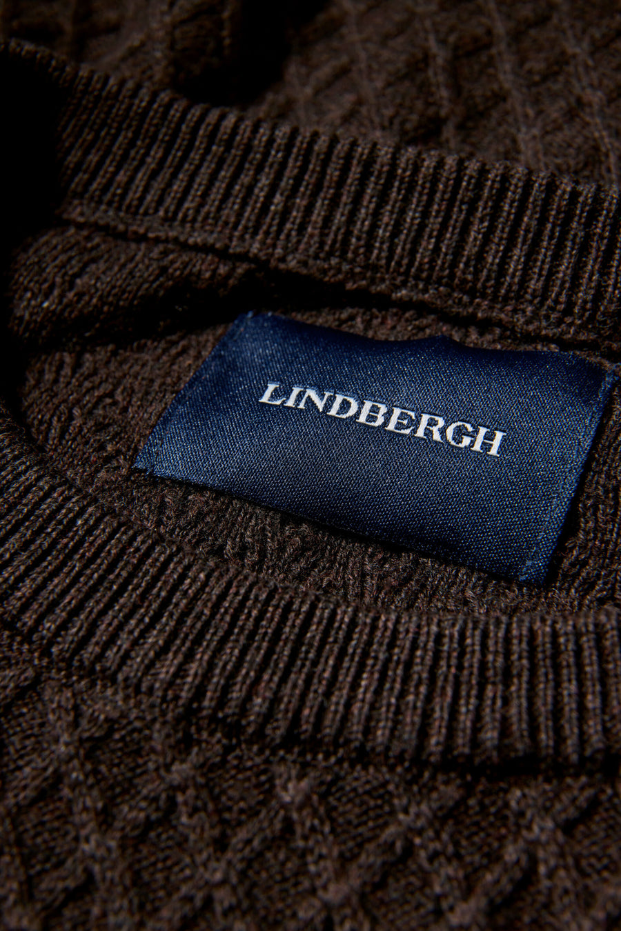 Cable Knit Jumper Dk Brown Melange