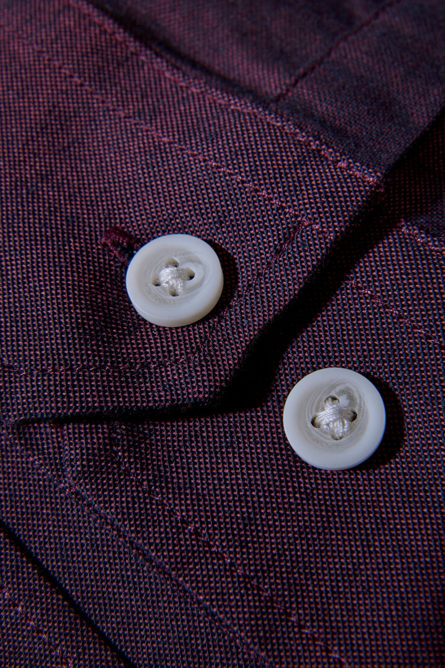 Oxford Superflex Shirt L/S Deep Red Mix - detaljbilde