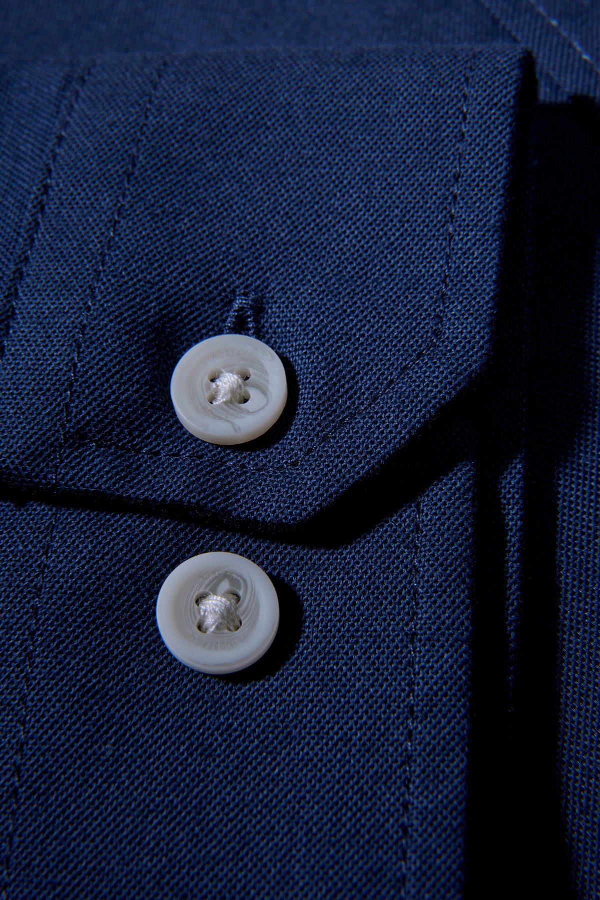 Oxford Superflex Shirt L/S Navy Mix - detaljbilde