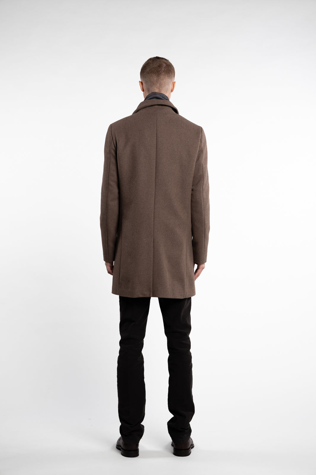 Harvey Classic Wool Coat Walnut