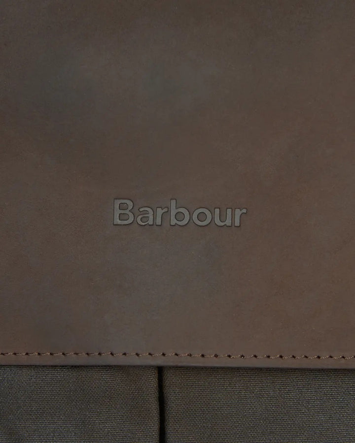 Waxed Leather Briefcase Olive