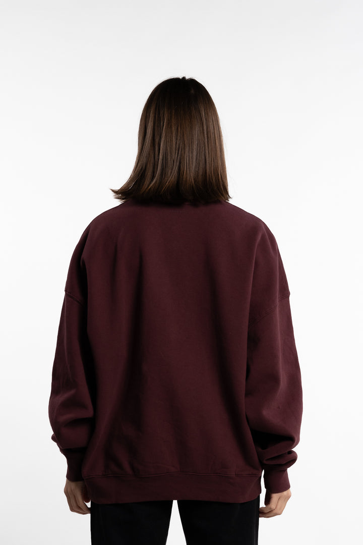 Miles Oversized Sweatshirt Letterman - Dark Burgundy