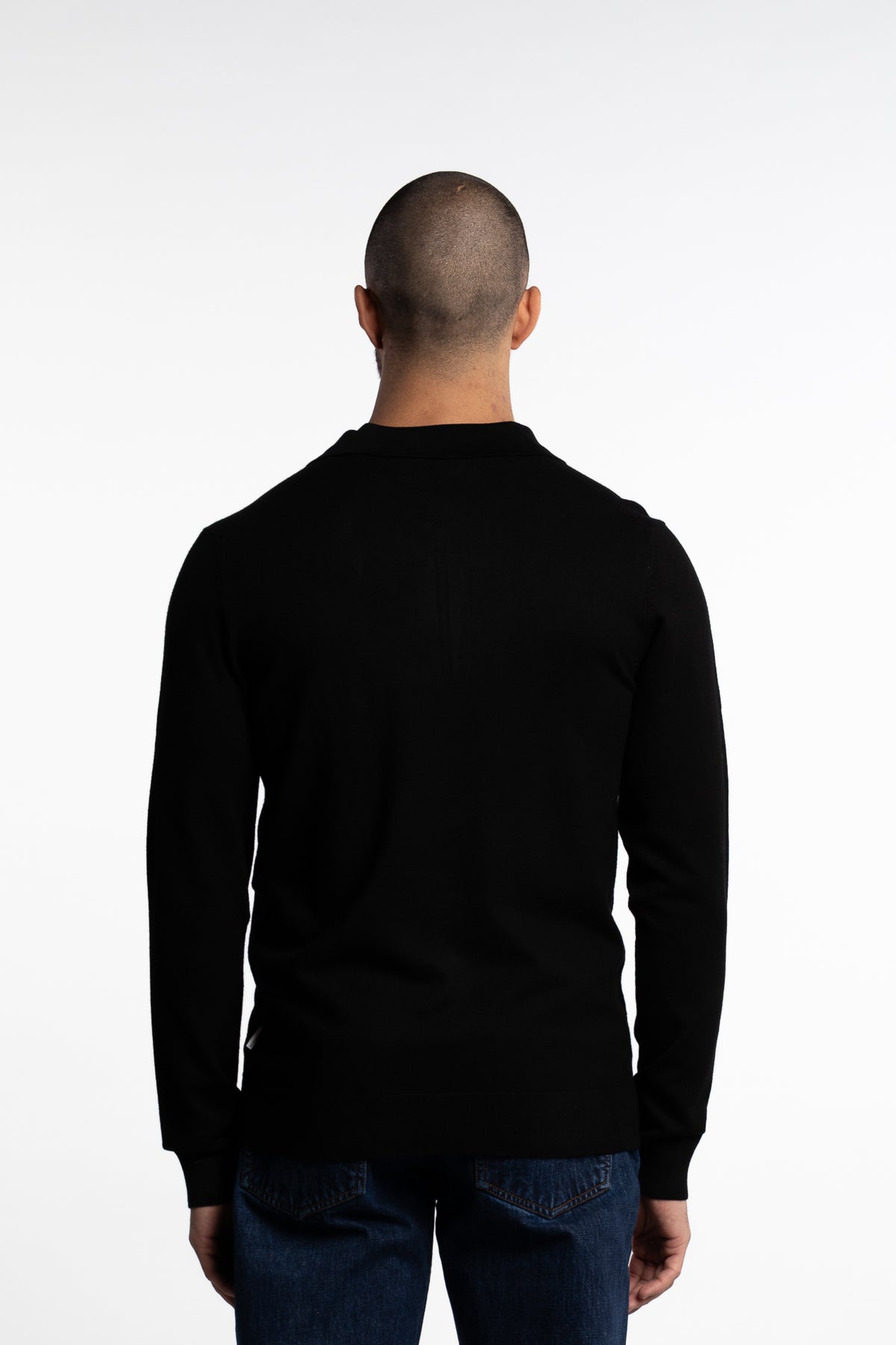 Ecovero LS Zip Polo Black