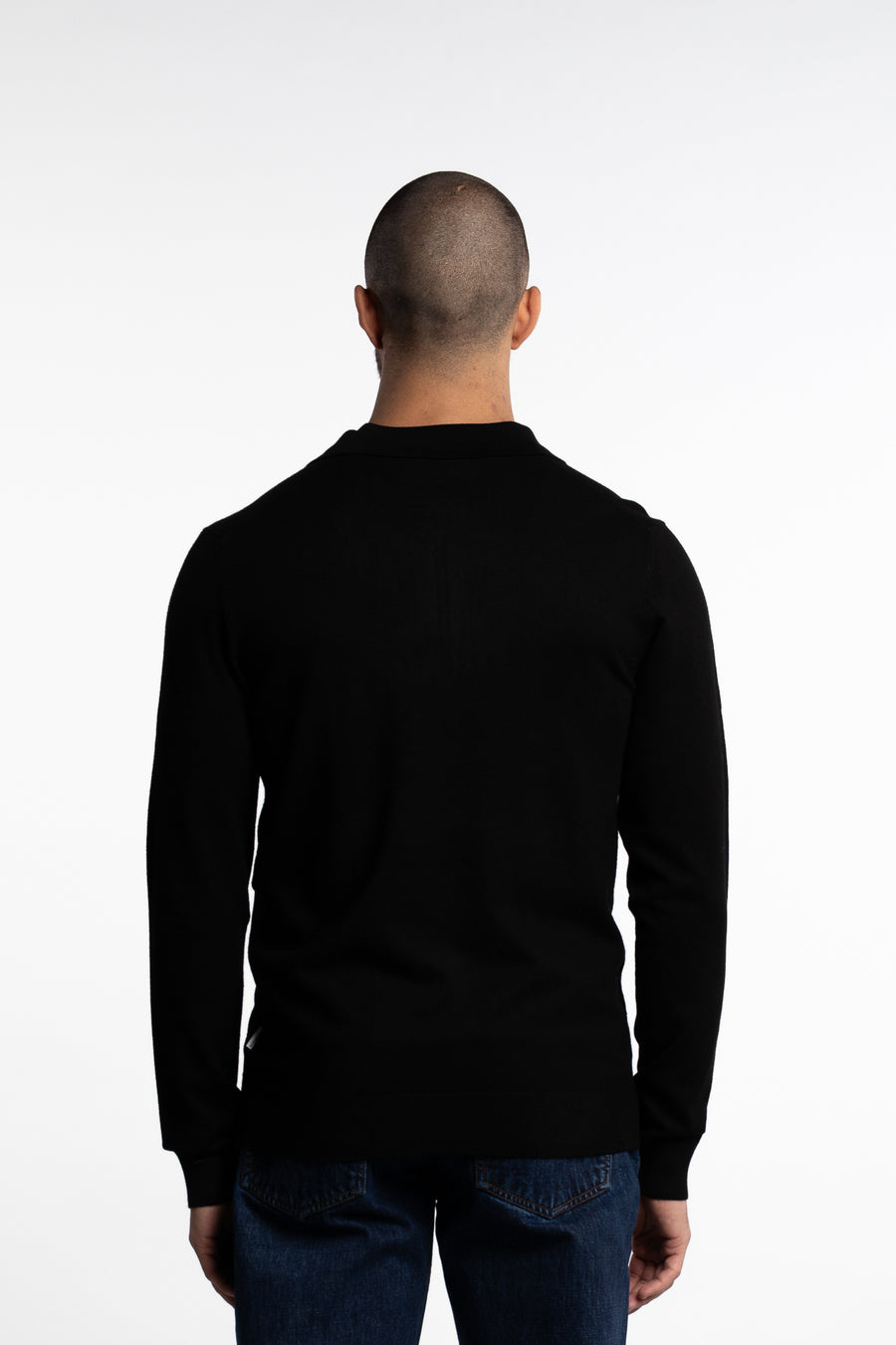 Ecovero LS Zip Polo Black