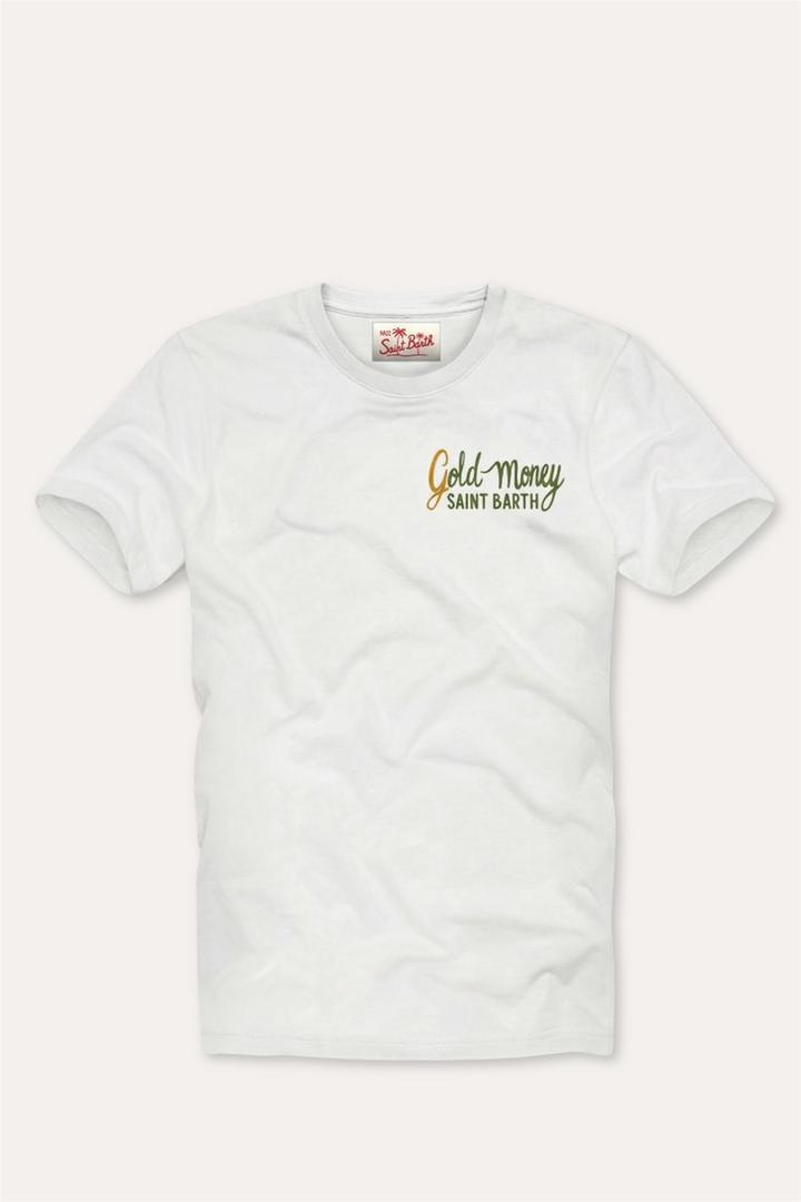 T-Shirt Gold Money White
