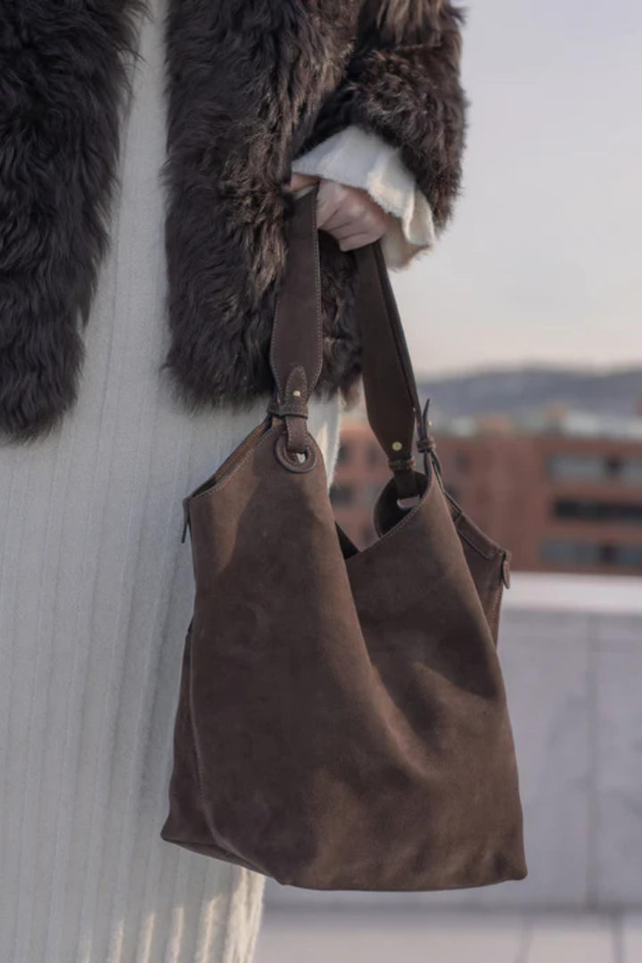 SOHO Shoulder Bag- Umber Suede