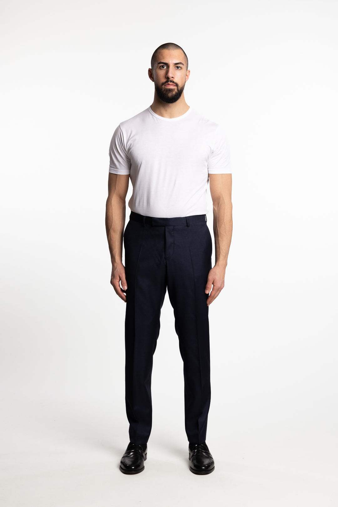 Palermo Slim Fit Trousers Dark Blue Melange