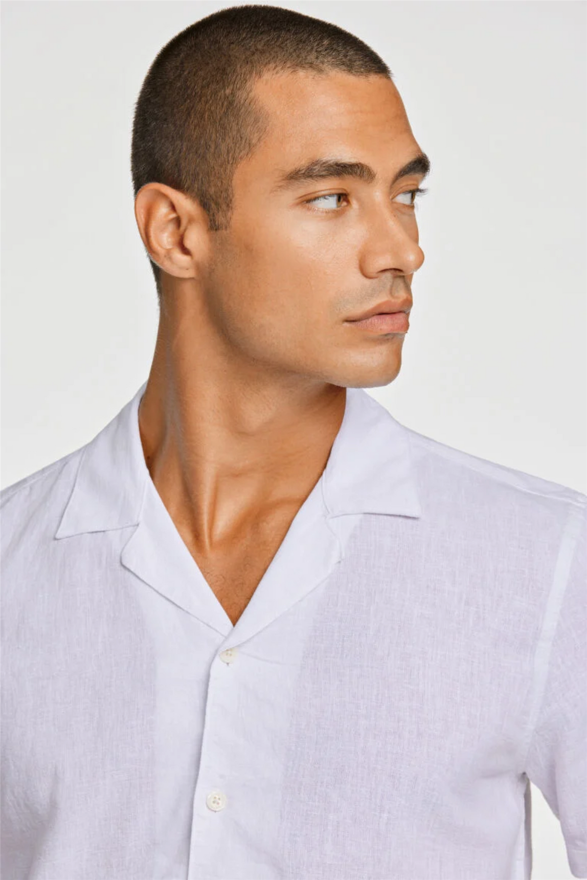 Casual Linen Blend Resort S/S White