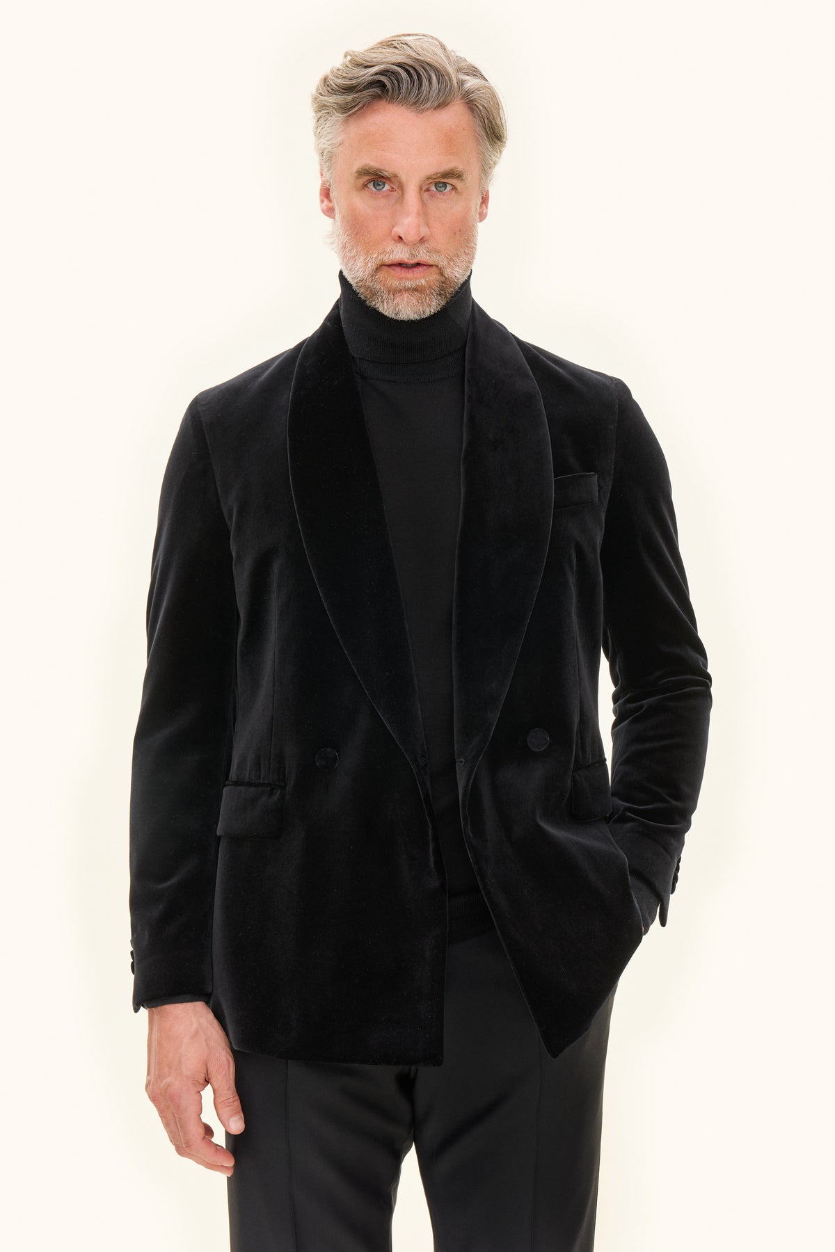 Fattore Tuxedo Blazer Velvet Black