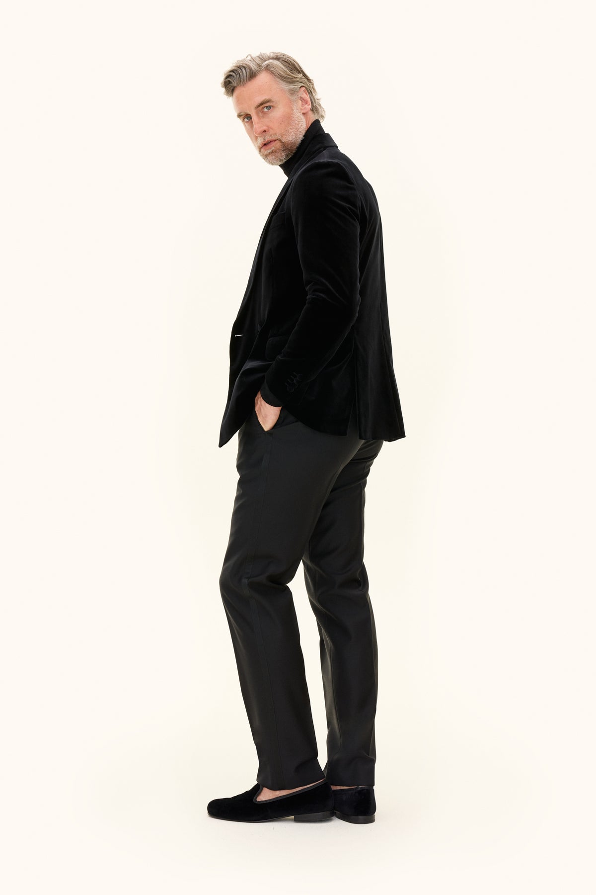 Fattore Tuxedo Blazer Velvet Black