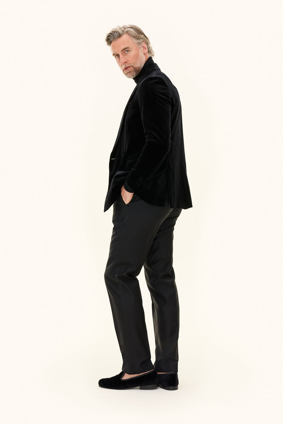 Fattore Tuxedo Blazer Velvet Black