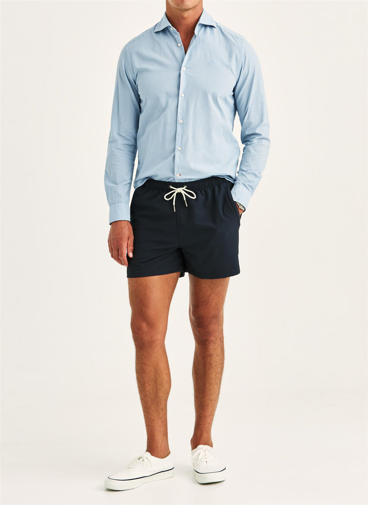 Seersucker Bathing Trunks Old Blue