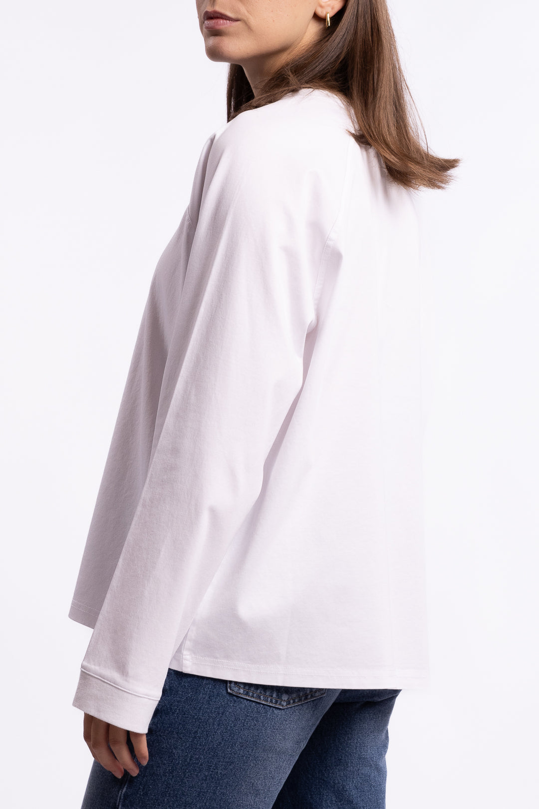 Thelma LS Cotton Tee- White