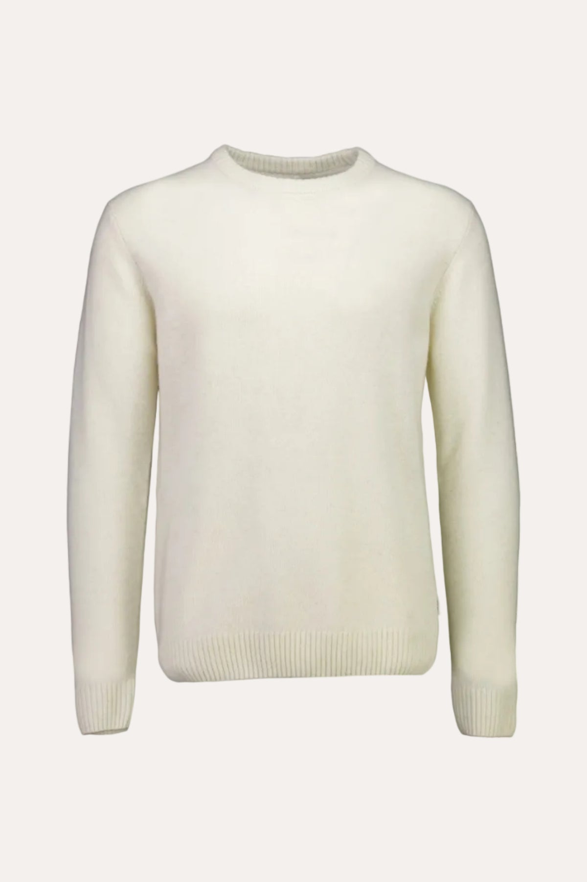 Lambswool O-Neck Knit Chalk White - packshot forside