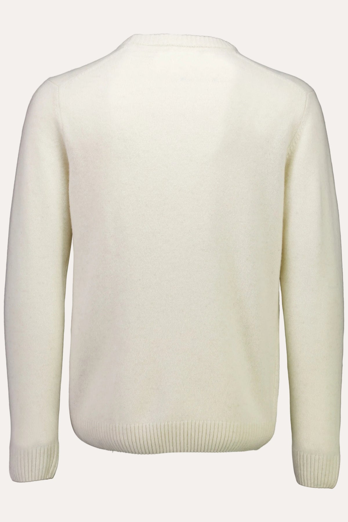 Lambswool O-Neck Knit Chalk White - packshot bakside