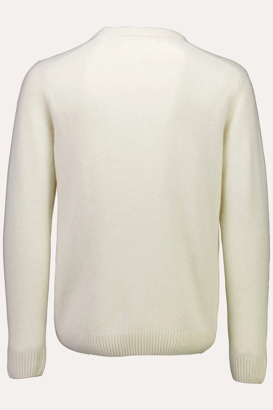 Lambswool O-Neck Knit Chalk White - packshot bakside
