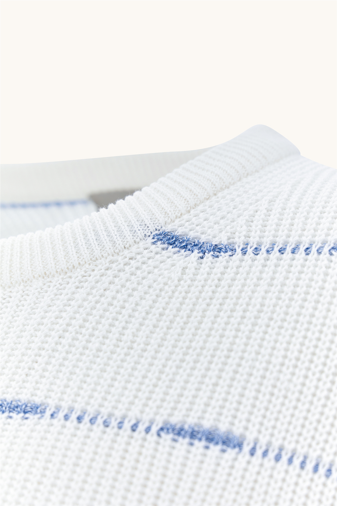 Crew-Neck Sweater Linen/Cotton Urukai With Striped Pattern