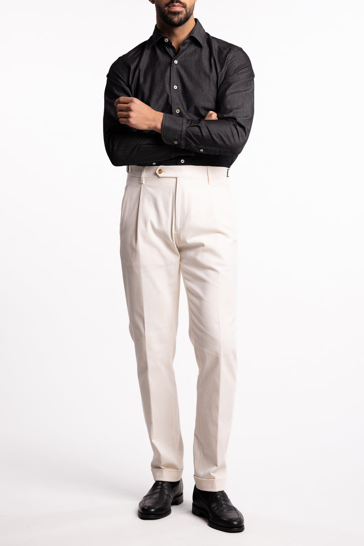 Cotton Chambray Shirt Dark Grey Denim