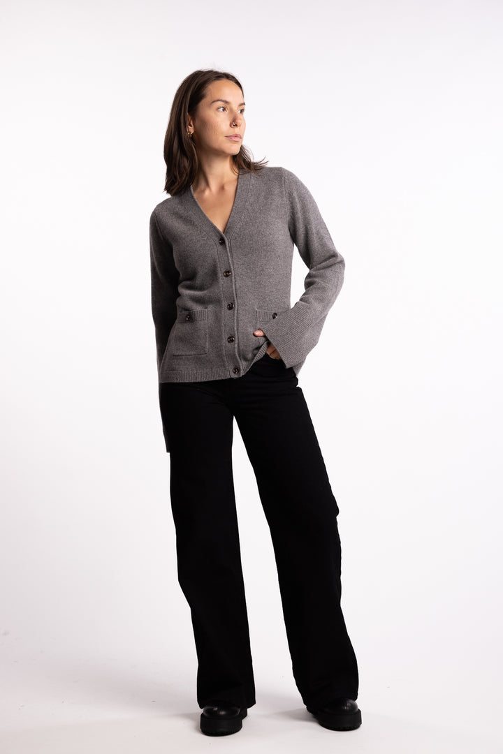 Adele Cardigan - Mid grey